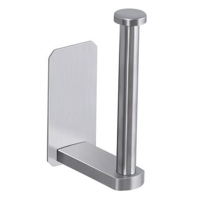 China Other Brushed Self Adhesive Toilet Paper Holder SUS304 Stainless Steel Toilet Paper Roll Holder No Drilling For Bathroom for sale