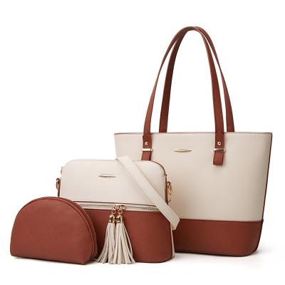 China High Quality Ladies Portable Luxury Handbags Shoulder 3pcs Purse and Handbag Sets HBS06 for sale