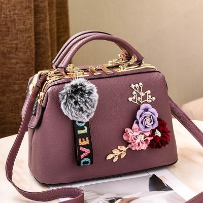 China Other High Quality Vintage PU Leather With Marked Low Price Trending Ladies Flower Designer Handbags for sale