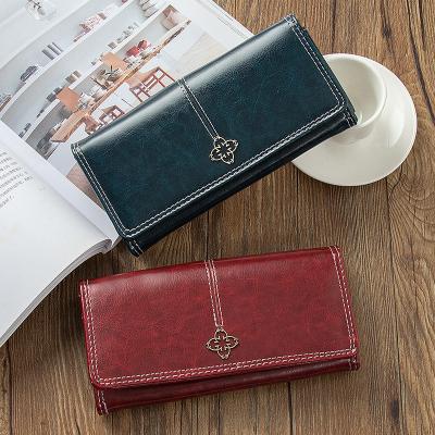 China High Capacity Designer Leather Women's Wallets Waterproof Classy Fashionable Bright Color Long Zipper for sale