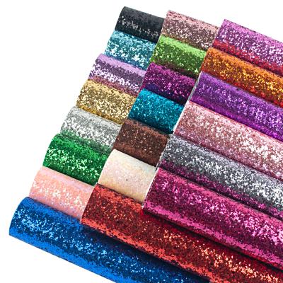 China Glitter Waterproof Thick Leather Solid Color Foil Fabric A4 Size 22cm*30cm For Hair Bows Earings Phone Case Bag for sale