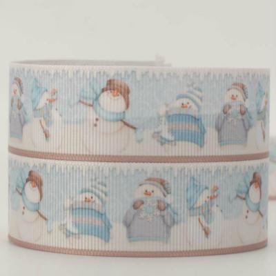 China 25MM Elastic 1 Inch Christmas Series Pattern Hot Sale Printed Grosgrain Ribbon for sale