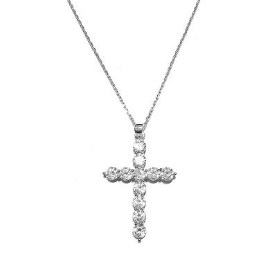 China Wholesale CLASSIC Plated Pendant Necklace and White Gold Cross Diamond Stud Earrings for Women Jewelry for sale