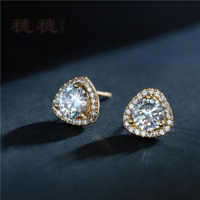 China Fashion Jewelry South Korea Earring Round Shape Jewelry White Zircon Earring for sale