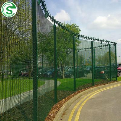 China Easily Assembled Black Or Green Powder Coated Clear Color Saw 358 Mesh Anti Climb Fencing for sale