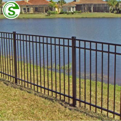 China Easily Assembled Garden Security Black Powder Coating Ornamental Wrought Iron Fence for sale