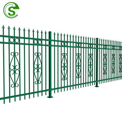 China Customized Easily Assembled Galvanized Steel Wrought Iron Fence Aluminum Flower Picket Garden Fence for sale