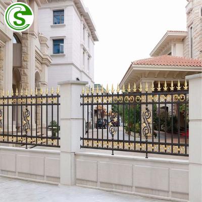 China Easily Assembled Decorative Powder Coated Galvanized Iron Black Tubular Picket Fence Panel for sale