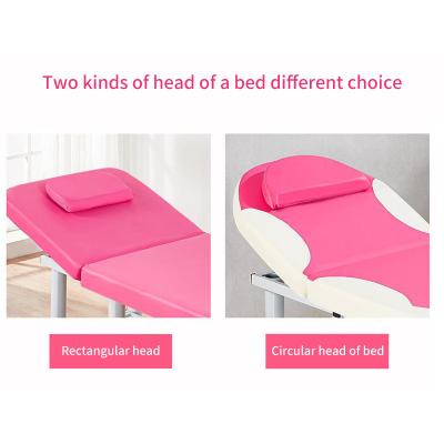 China Beautiful Appearance Professional Table Massage Bed SPA Beauty Bed Lift Adjustable With Hole Metal Frame Leather Bed for sale