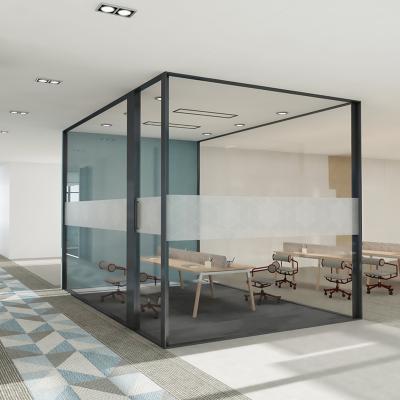 China New Modern Free Design Customization Closed Private Office Room Divider Glass Wall Office Soundproof Partitions for sale