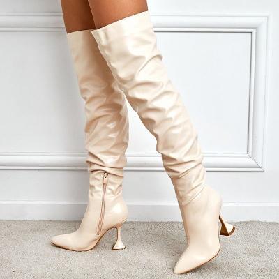 China High Quality Stiletto Thigh High Women Sexy Anti-smell Thigh High Boots Gaiters Above Knee Leather Trim Long Boots for sale