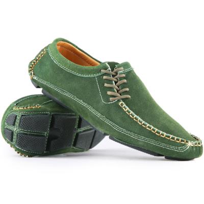 China Size 38-47 Green Color Classic Extra Anti-slippery Italian Handmade Loafer Men's Casual Leather Shoes for sale