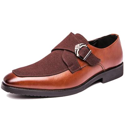 China Anti-Smell Anti-Smell Suede Leather +PU Pointed Toe Rubber Casual Shoes Unique Comfortable Durable Slip On Monk Strap Shoes Men for sale