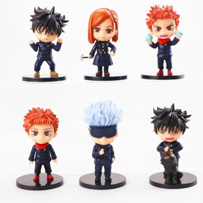 China Funny Japanese Jujutsu Kaisen Gojo Satoru Yuji Fushiguro Megumi Model Anime PVC Figure Doll 6pcs/set for sale