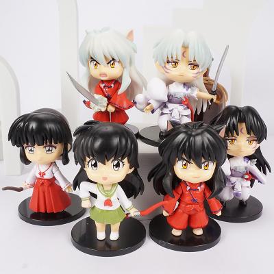 China Japanese Cartoon Toy 6pcs/set Inuyasha Sesshoumaru Cartoon Anime Figure Set 10cm for sale