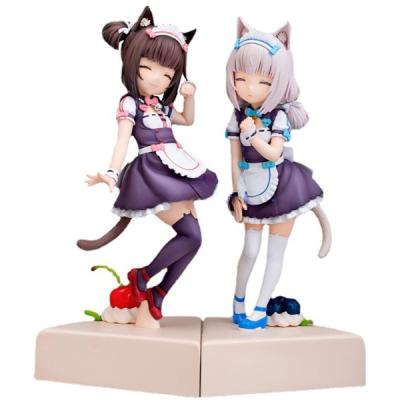 China Cartoon Toy 20cm Nekopara Chocolat Maid Girl Dress PVC Anime Action Figure Vanilla Model Toys Collection Doll Gift 2 Styles for sale