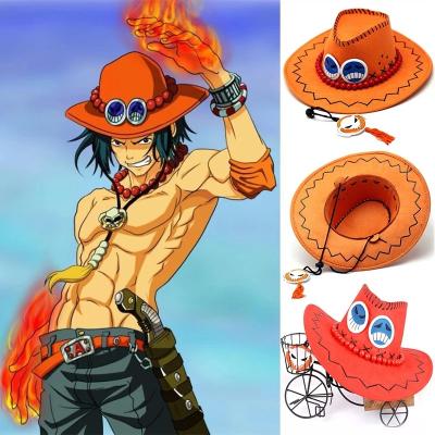 China Anime D Ace Luffy Cosplay Character 4 Colors Cowboy Hats Men Women Travel Chopper Tony Pirates Caps Skull Toys Costume Halloween Hat for sale