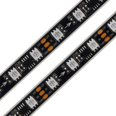 China Changed DMX Strip 5050 RGB Digital Strip 60LED/M 10MM PCB 3 Years Warranty 12V RGB Led Strip 24v for sale