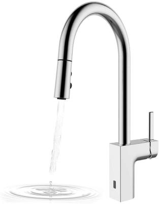 China Contemporary Bestselling NSF Smart Zinc Hardware Touchless Sense Pull-Down Kitchen Faucet for sale