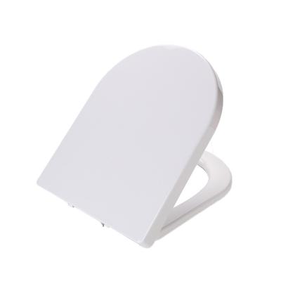 China White Slow-end Toilet Seats Aobo Toilet Soft Narrow Seat Cover Duroplast U Shape Bottom Fixing Metal Hinges Toilet Seat Cover for sale