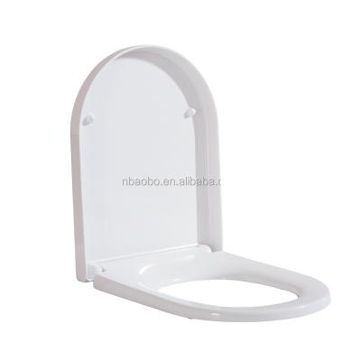 China Slow-End Toilet Seats Aobo Toilet Seat Elongated with Soft Cover End, Easy to Install, PP Plastic, White for sale