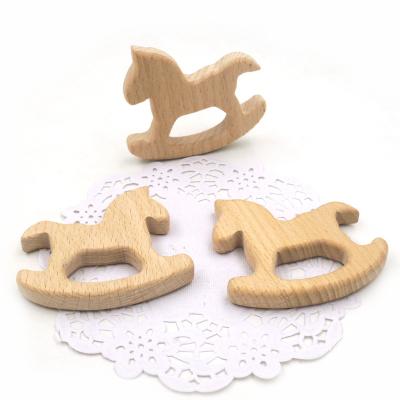 China Hot Selling Custom Eco Friendly Animal Chew Toy 100%food Grade Wooden Teether Food Grade Beech Wood Baby Teether for sale