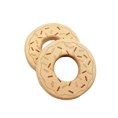 China 100% Custom Made Food Grade Wooden Teether Babies Best Teething Ring Toys For Babies for sale