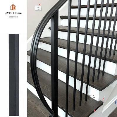 China Contemporary Ornamental Satin Black Square Plain Iron Balusters Brushed Nickel Round Plain Metal Stair Shaft Wholesale for sale