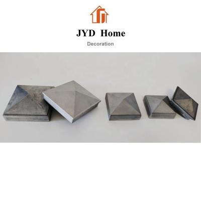 China JYD Sand Blasting Easily Assembled Square Die Casting Aluminum Flat Cap Pyramid Barrier Post Caps Hot Sale for sale