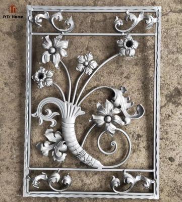 China JYD Easily Assembled Decorative Wrought Iron Door Flower Panels For Sale for sale