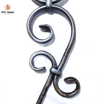 China JYD Easily Assembled Decorative Wrought Iron Stair Railing Parts S Roll Panels For Sale for sale