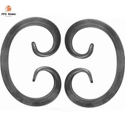 China JYD 12*6mm Easily Assembled Ornamental Wrought Iron C Scrolls For Fence Decoration for sale