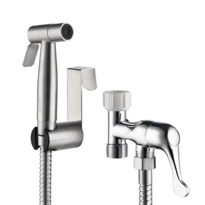 China Modern Easy Install Stainless Steel Portable Hand Held Kit Toilet Bidet Sprayer Shattaf Set for sale