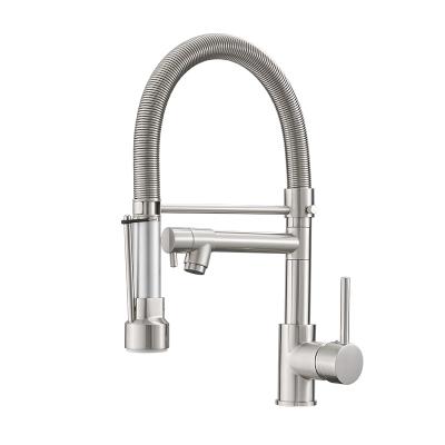 China Other torneira modern cozinha single handle spring kitchen faucet with sprayer deck mounted single hole handle flexible kitchen for sale