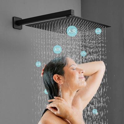 China Without Modern Slide Bar FLG Proof Faucet Mixer Wall Black Concealed Shower Panel Set for sale