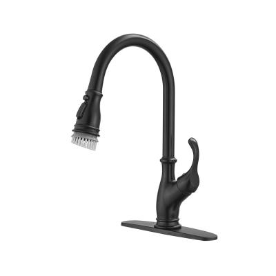 China Other FLG: B1176 Black Two Way Pull Out Brass Kitchen Faucet High Quality Kitchen Faucet for sale