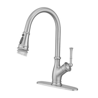 China Kitchen Pull Down Faucet FLG: N1177 Commercial Kitchen Sink Faucets Use Brush Head Pull Out Sink Mixer Tap Kitchen Faucet For America Market for sale