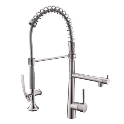 China Kitchen Sink Mixer Tap Faucets With Led Light FLG: N1010 360 Hot Deck-Mounted Turn Down Kitchen Faucet Brushed Nickel Kitchen Faucet for sale