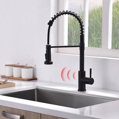 China Other Fashionable Commercial Non-touch 2021 Sensitive Stainless Steel Kitchen Faucet Pull Out With Sprayer for sale