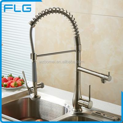 China Thermostatic Faucets Single Handle Brushed Modern China Manufacturer Deck Mounted Tap Pull Out Kitchen Faucet for sale