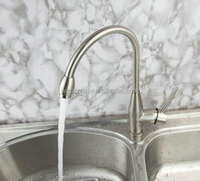 China OEM Faucets Thermostatic Single Handle Classic Ceramic Brushed Nickel Plated Kitchen Faucet for sale