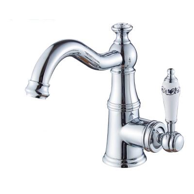 China Wholesale Product Metered Faucets New Design Chrome Finish Solid Brass Classic Style Bathroom Basin Sink Faucet FLG100048 for sale