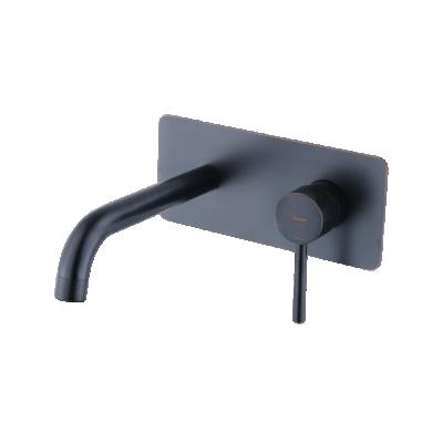 China Customizable Exquisite Matte Black Bathroom Faucet Wall Mount Metered Hot Selling Brass Waterfall Faucets Antique for sale