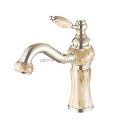 China Vintage Bathroom Mixer Taps Gold Basin Faucets Metered Single Handle Metered Faucets for sale