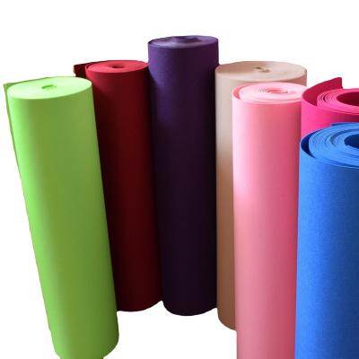 China Hot Glued Needle Punched Nonwoven Nonwoven Fabric Sale 1mm Colored Soft PET Polyester Moth Proof Needle Felt Deep Felt Fabric Summer Underlay for sale