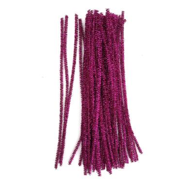 China Uneven Stems Tinsel Pipe Cleaner Cherry Chenille Tinsel Glitter 100pcs Fuzzy Stick Craft Chenille Stem 30CM DIY Accessories for sale