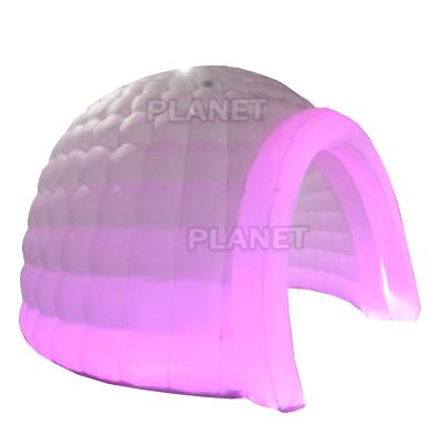 China Hot Selling Decoration 6M Colorful Inflatable Igloo Tent With Led Inflatable Lighting Dome Tent For Party Event for sale