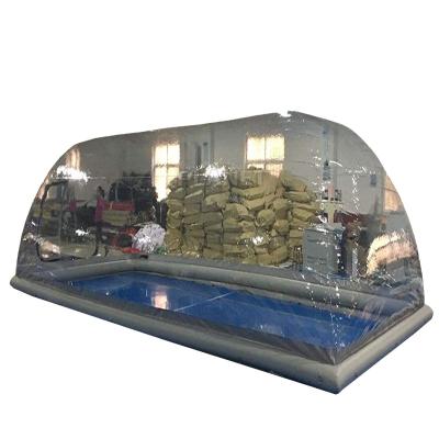 China Lake PVC Swimming Pool Clear Dome Outdoor Inflatable Swimming Pool Cover Inflatable Clear Tent For Summer for sale