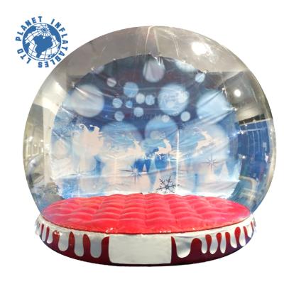 China Outdoor Human Inflatable Christmas Bubble Snow Globe Transparent PVC Bubble Snow Globe For Mall for sale