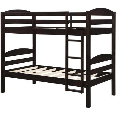 China Convertible Bunk Beds Solid Pinewood Kid Sleeping Twin Bed With Black Color for sale